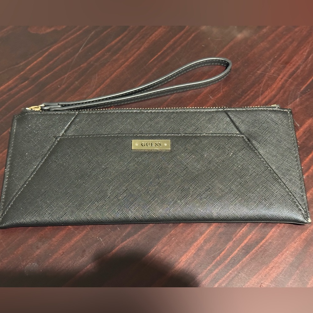 Guess Black Textured Wristlet